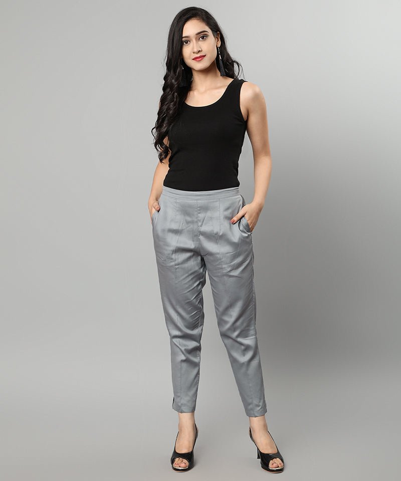 White Cotton Pants for Women with Pockets | Go Colors